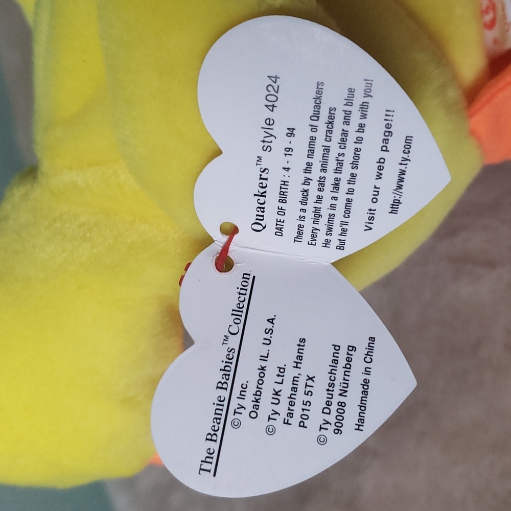 Quackers Buddy & Beanie Set 🦆Ty Plush Yellow Ducks🦆 Gift Toy Collectible, NWT - Picture 11 of 17